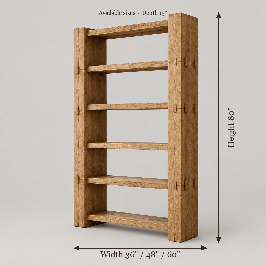 Basalt Open Bookcase size chart