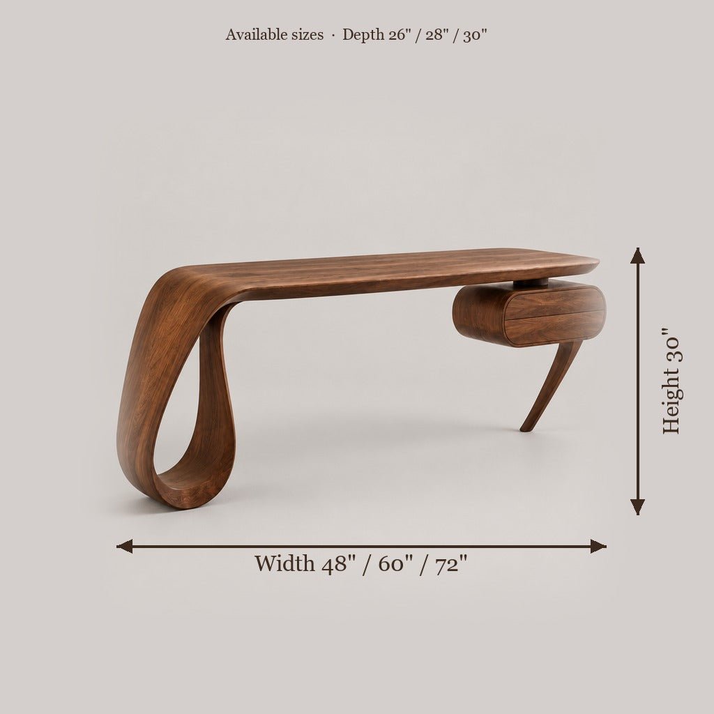 Atelier Ribbon Writing Desk size chart