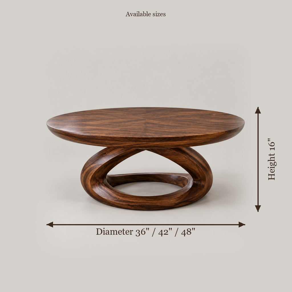 Atelier Orbit Round Coffee Table size chart