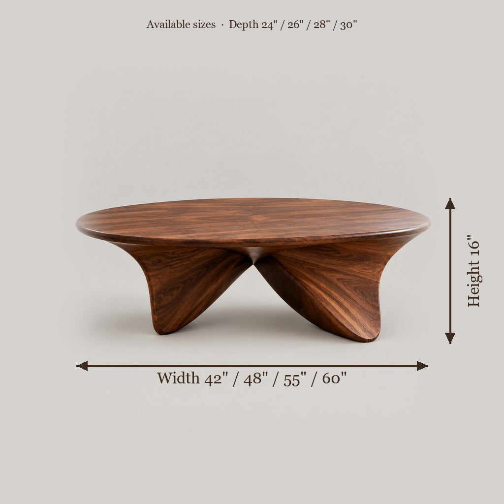 Atelier Butterfly Coffee Table size chart