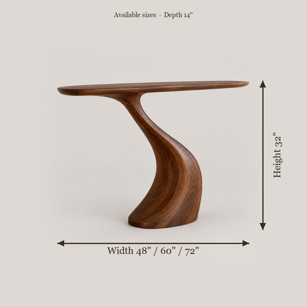 Atelier S-Curve Entry Console size chart