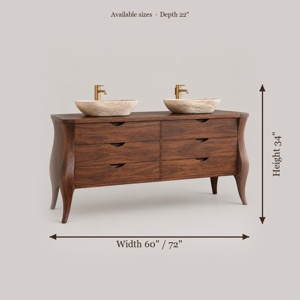 Atelier Double-Basin Sculpted Vanity size chart