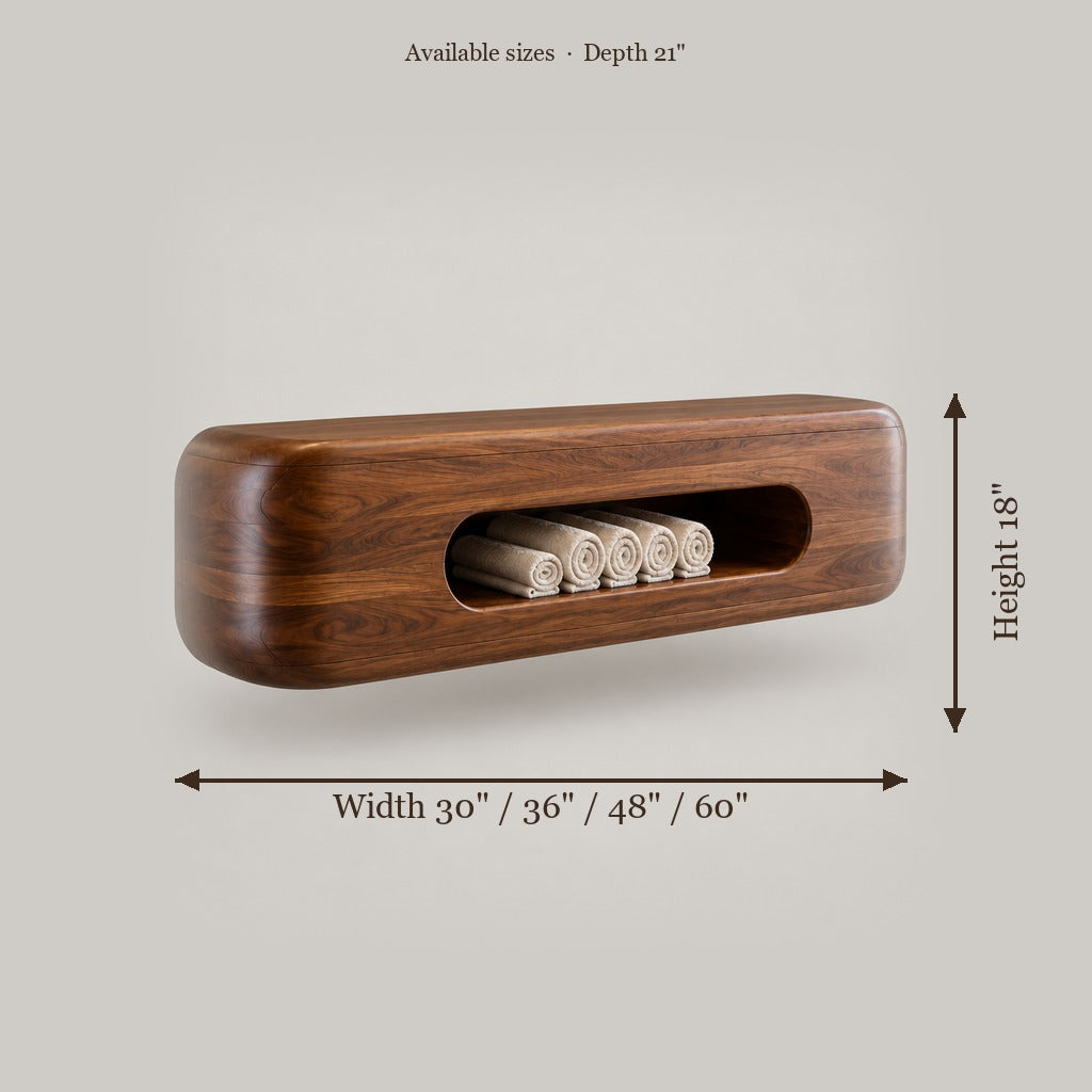 Atelier Hollow Niche Floating Vanity size chart