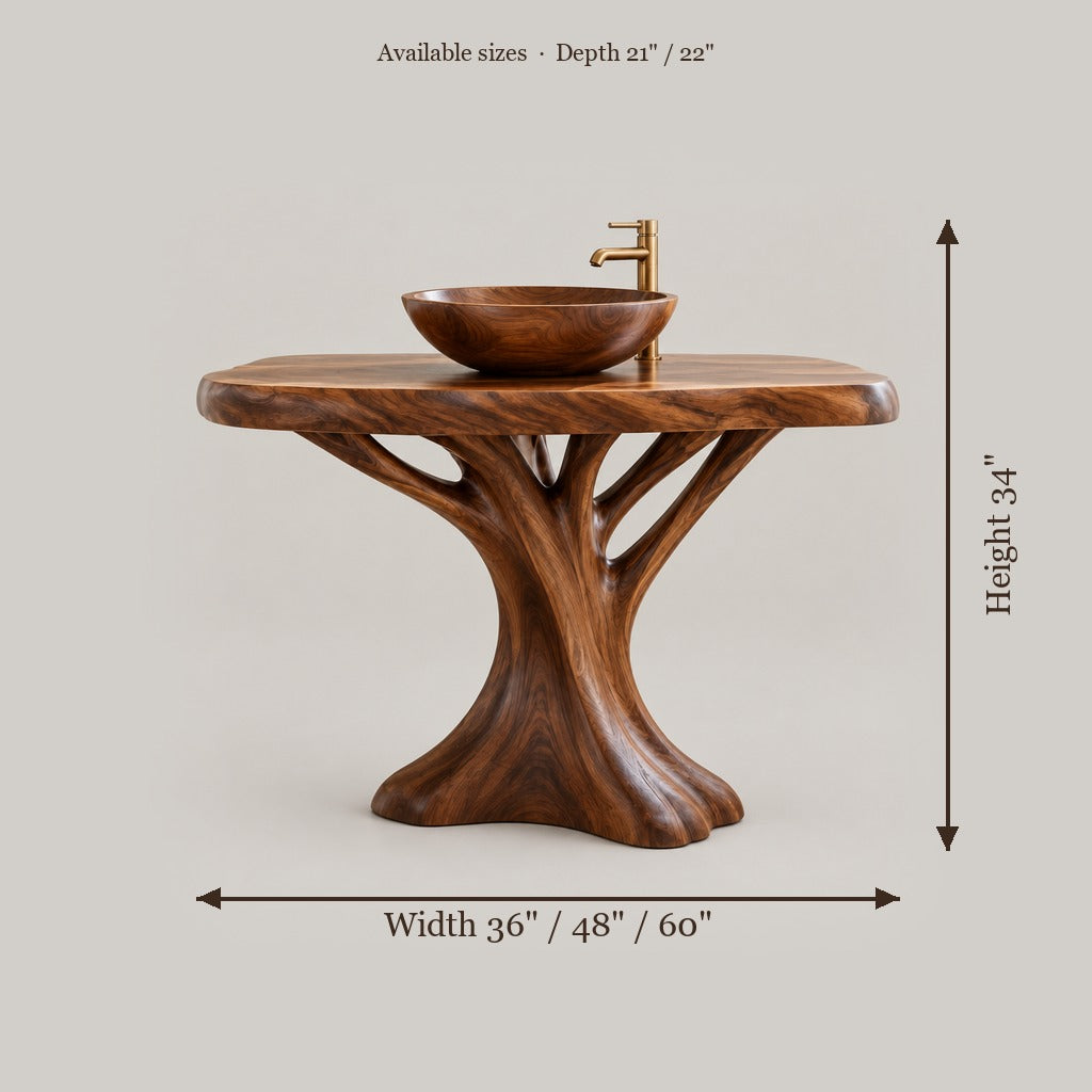 Atelier Tree-Leg Vanity size chart