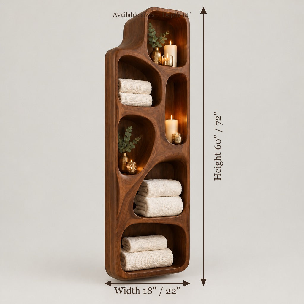 Atelier Sculpted Spa Wall Shelf size chart