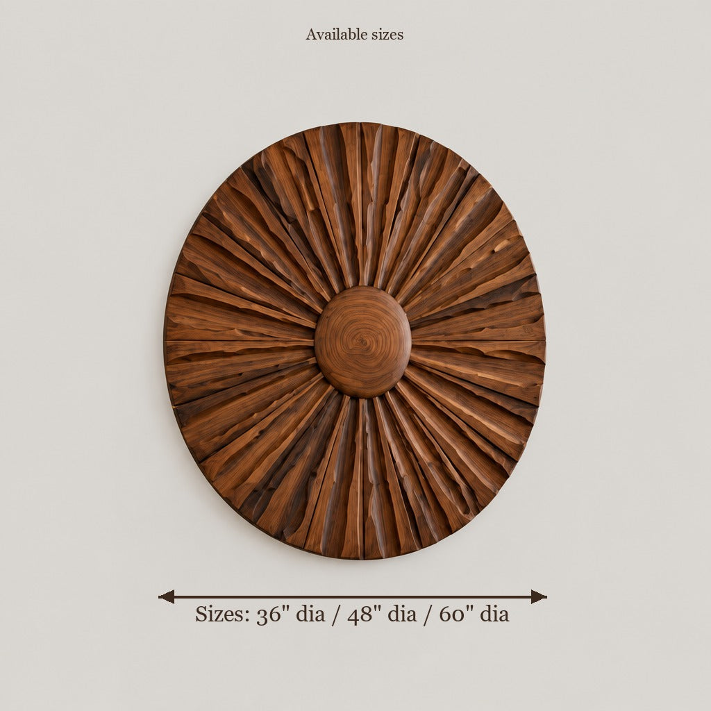 Atelier Sun Disc Wall Sculpture size chart