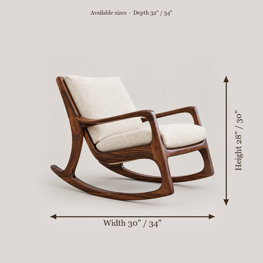 Atelier Sculpted Rocking Chair size chart