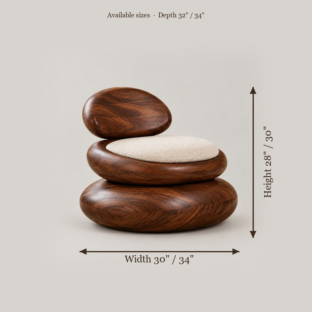 Atelier Pebble Accent Chair size chart