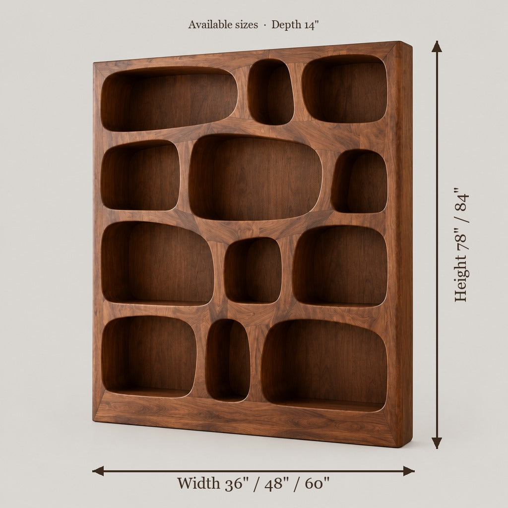 Atelier Organic Cell Bookshelf size chart
