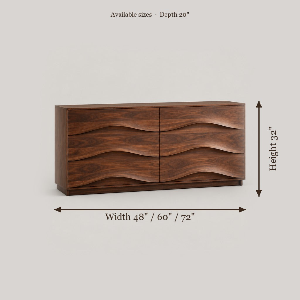 Atelier Wave Front Dresser size chart