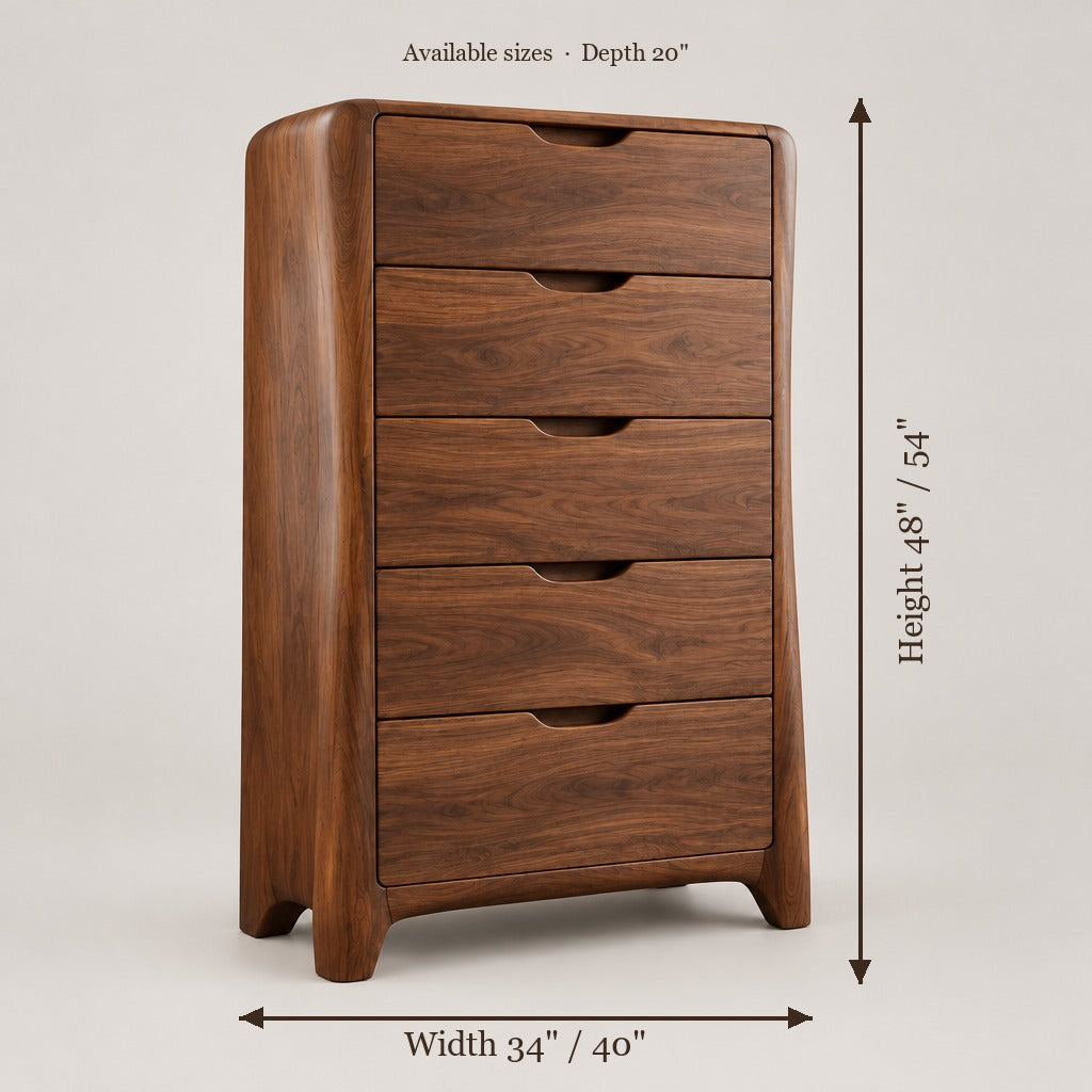 Atelier Sculpted Tall Chest size chart