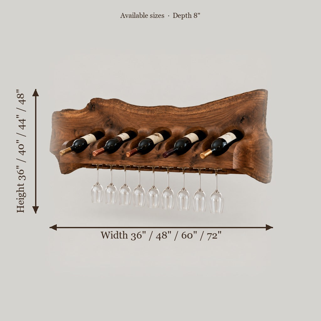 Atelier Organic Wine Wall with Light size chart