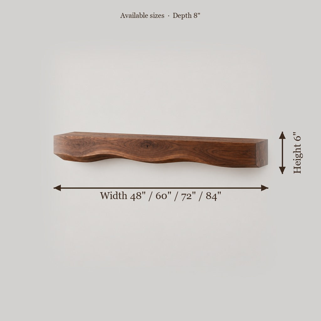 Atelier Sculpted Fireplace Mantel size chart