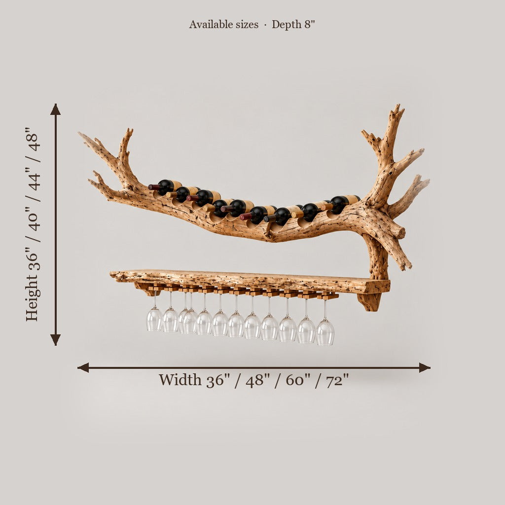 Tidewood Branch Wine Wall size chart