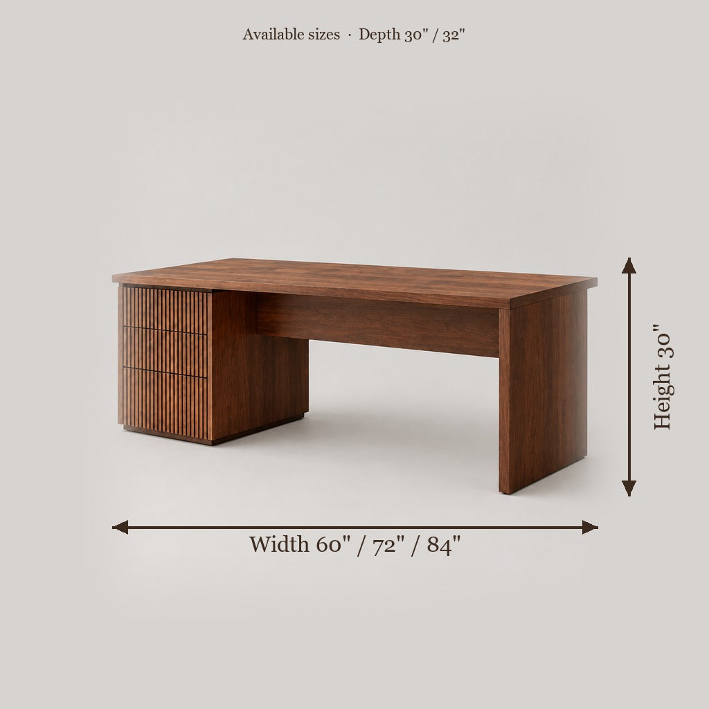Halden Executive Desk size chart