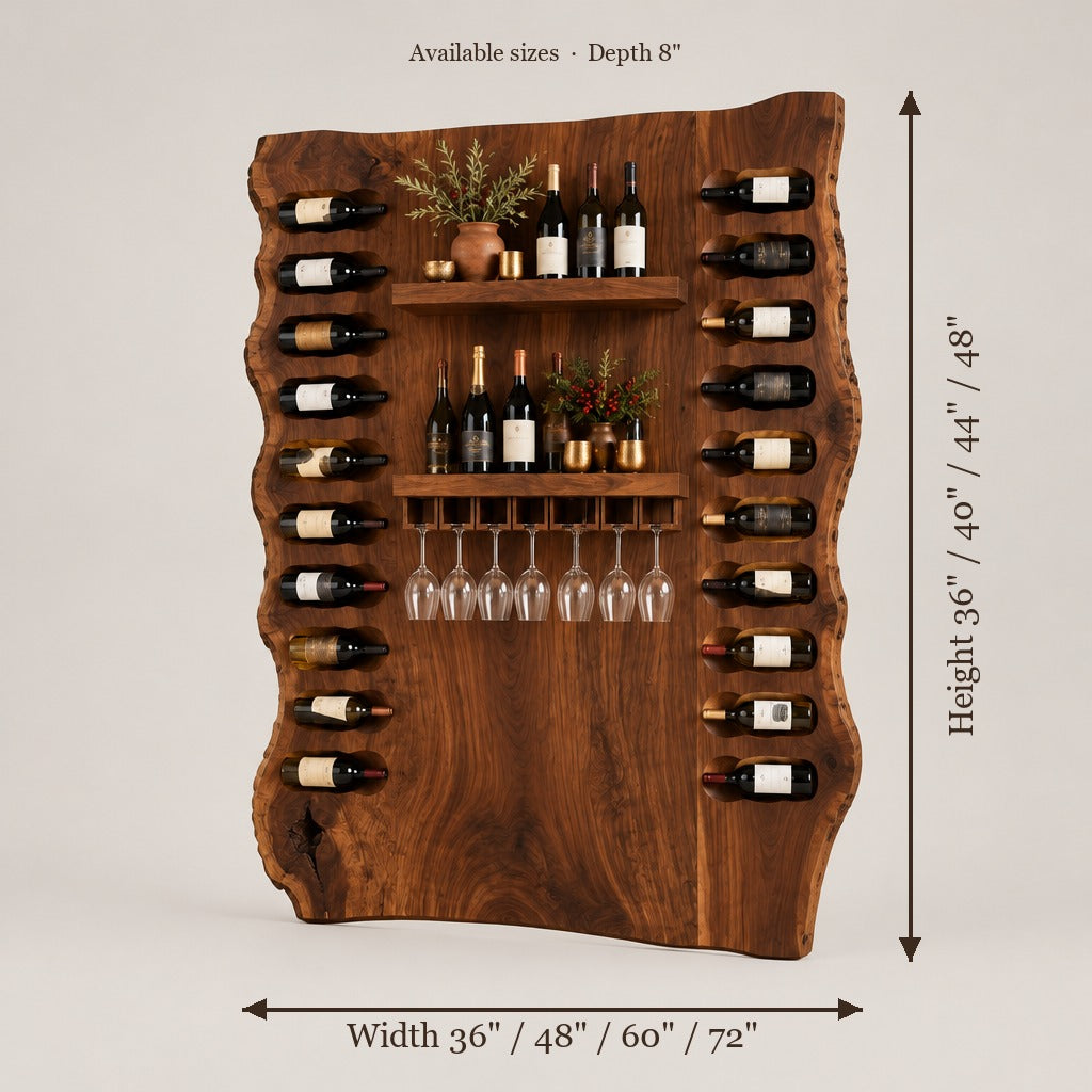 Mojave Slab Wine Bar Wall with Light size chart