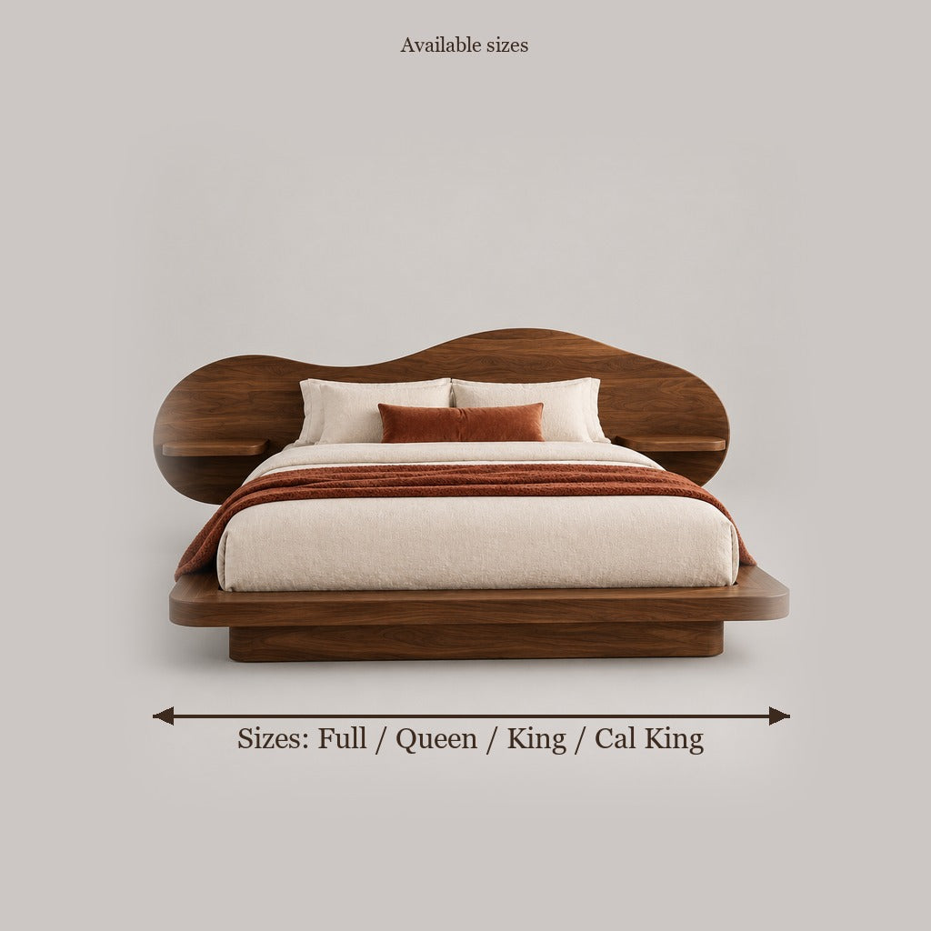 Mojave Wave Bed with Sculpted Headboard size chart
