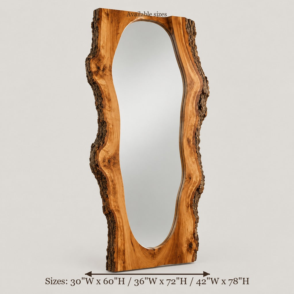 Riverbend Live-Edge Frame Mirror size chart